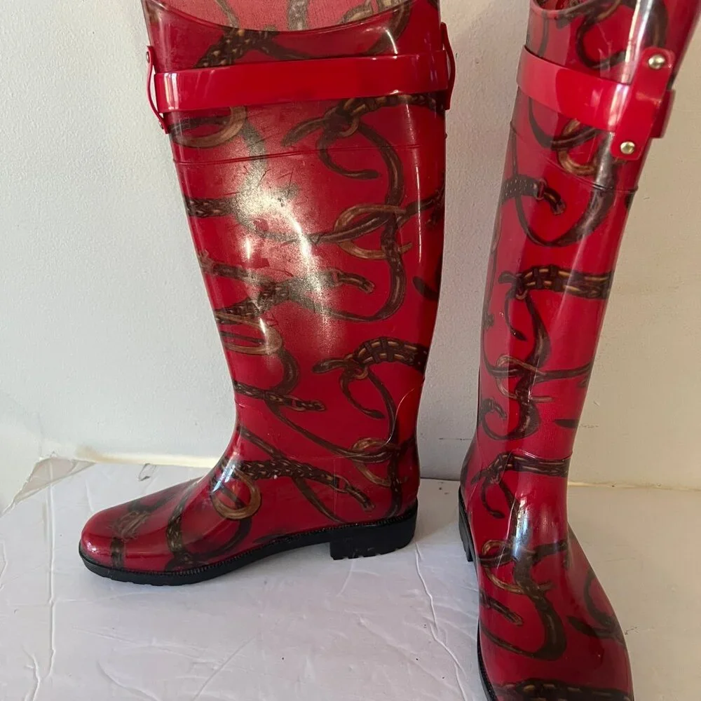LAUREN BY RALPH LAUREN ROSSALYN EQUASTRIAN RAIN BOOTS SZ 7 US - Picture 3 of 8